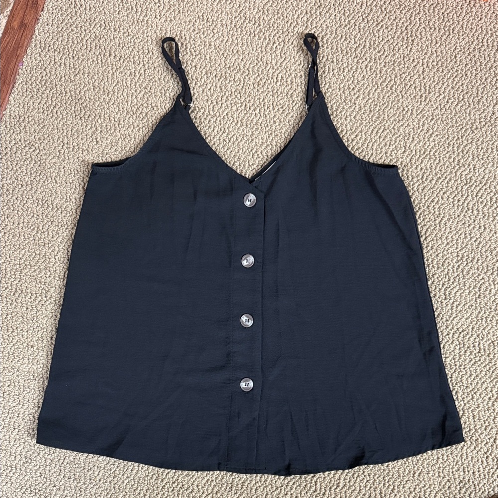 Entro Black Button-Front Camisole